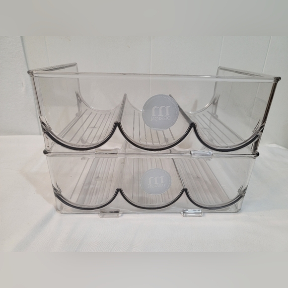 MDESIGN Plastic Stackable Clear Wine,Water Bottle,Storage Organizer Rack, Setof2 - Picture 5 of 7
